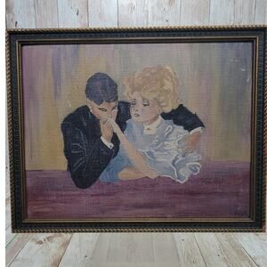 1924 Vintage Print In Oil The Kiss The Hand1929 Fine Art Painting